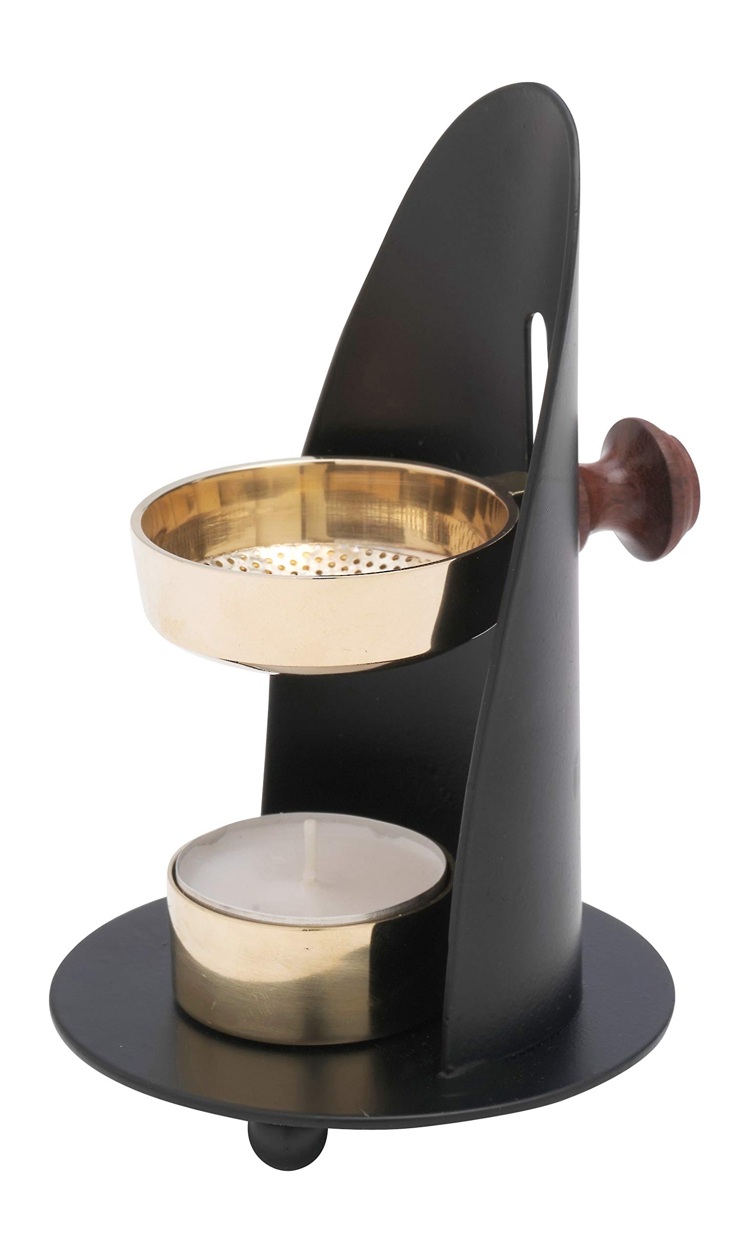 Frankincense Incense Burner with Tealight Candle – HANDCRAFTET 4.72-Inch Durable Aromatherapy Incense Censer for Safe Burning and Elegant Home Décor