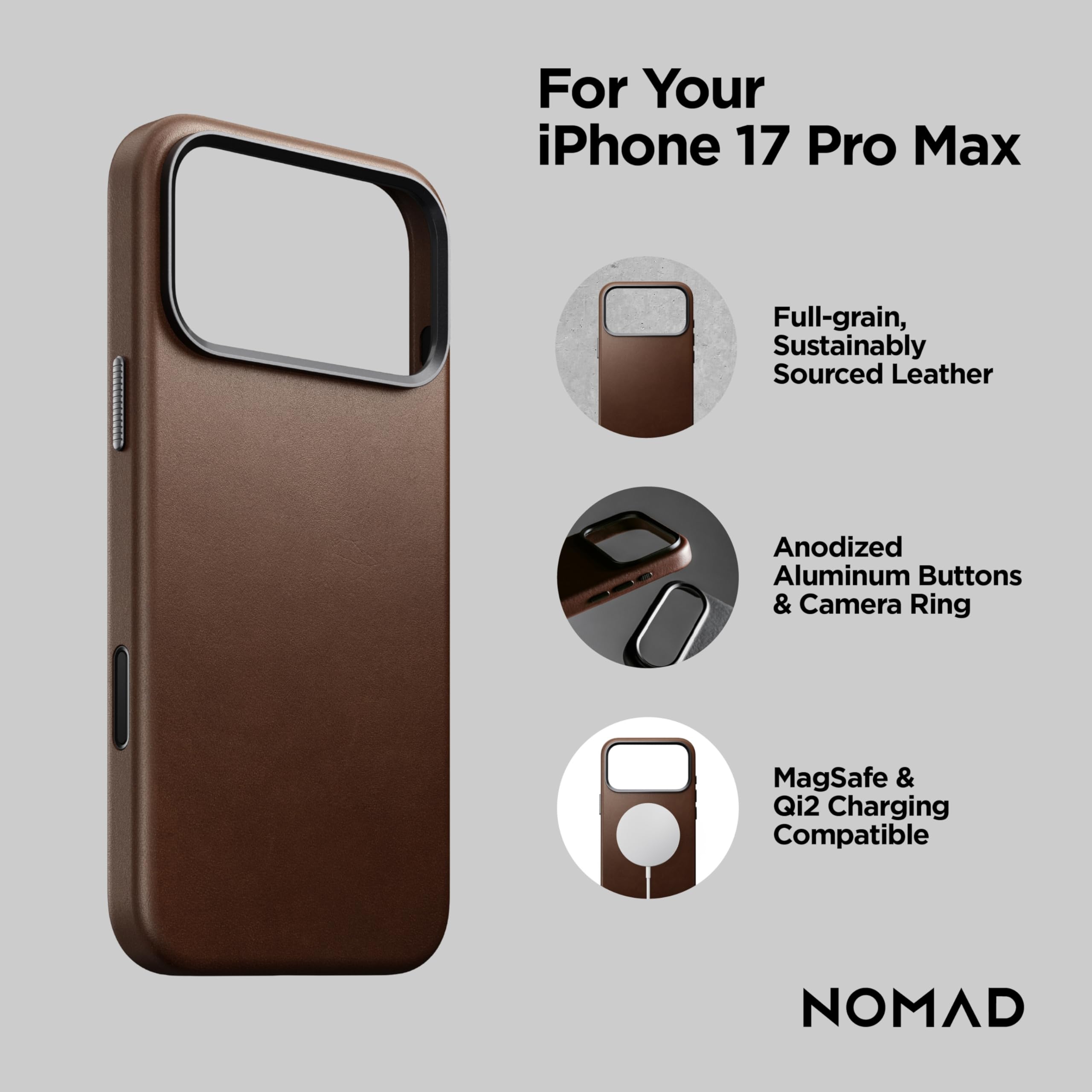 Amazon.com: NOMAD Traditional Leather Case Brown Compatible with