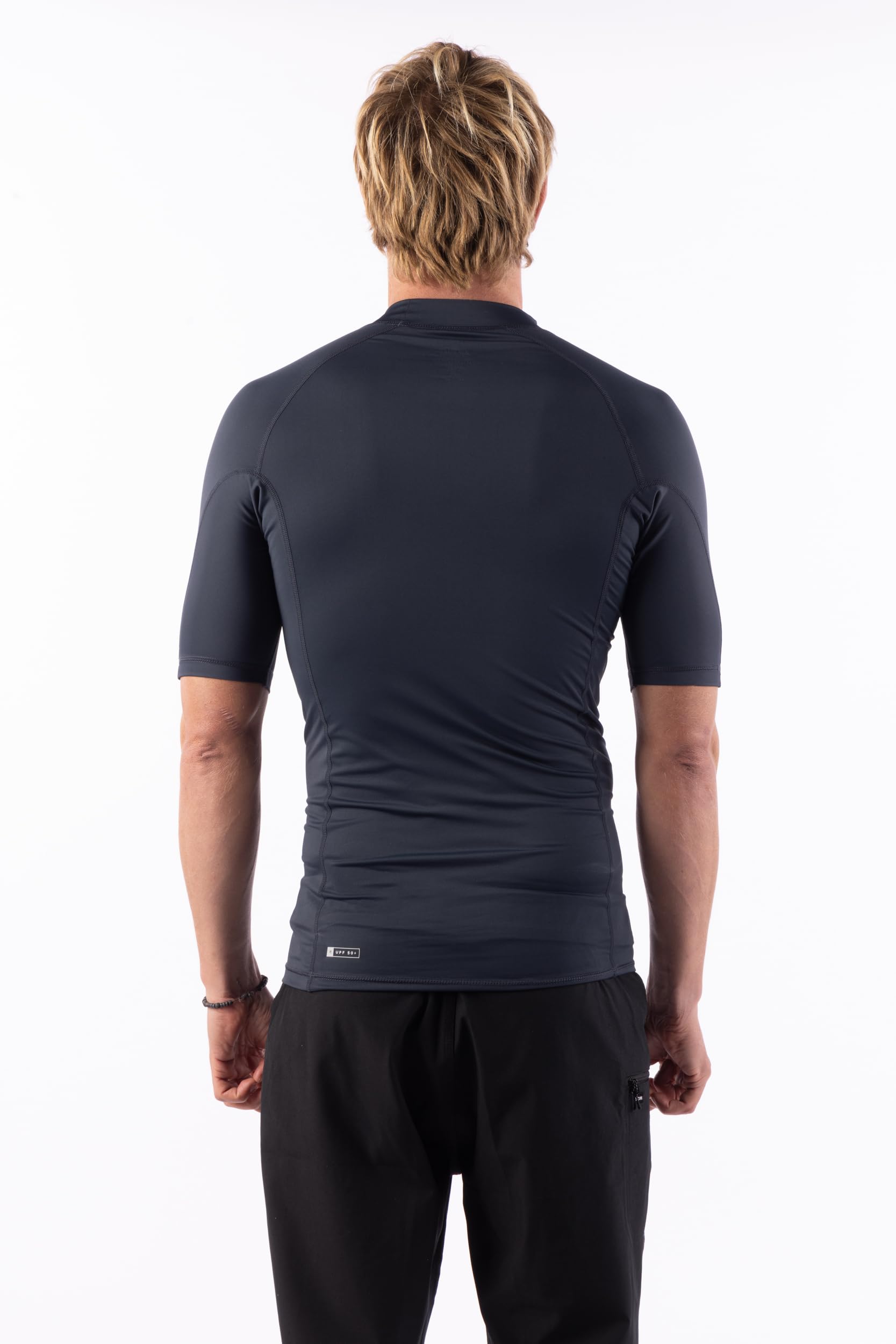 RIP CURL Short Sleeve Rashguard - UPF 50+ Sun Protection Surf Shirt, Tight Fit Rash Vest Camisa de protección de Sarpullido Hombre