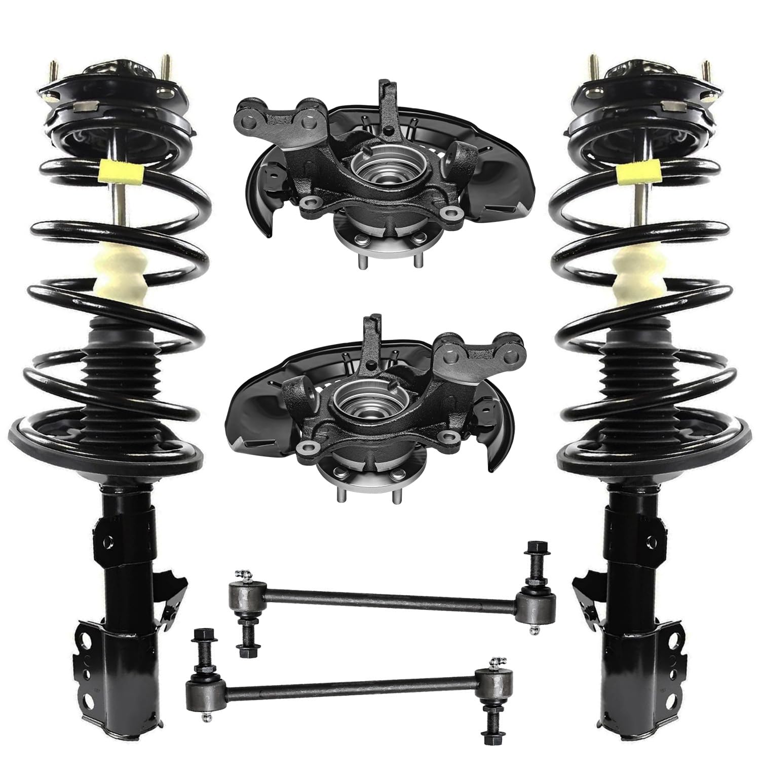 Detroit Axle - AWD Front Steering Knuckles Hubs Kit For Toyota Highlander