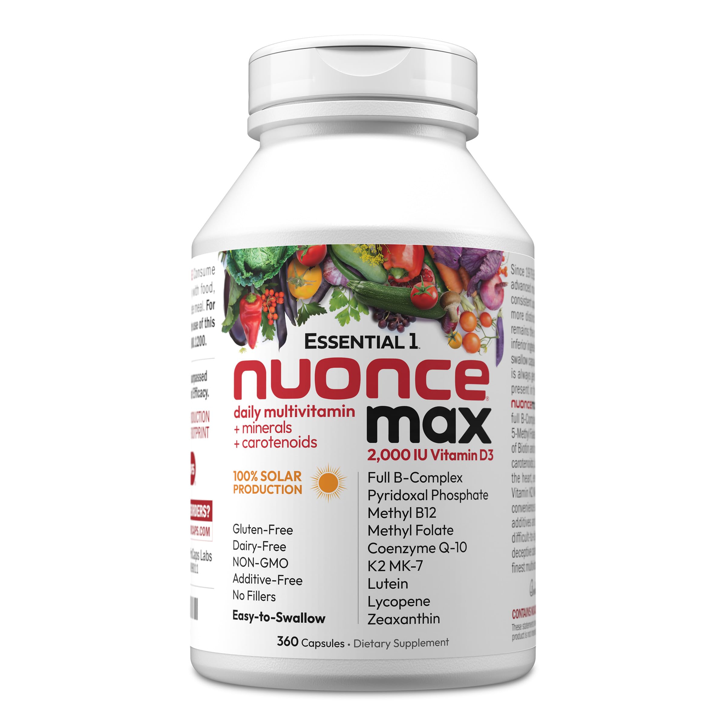 Andrew Lessman Essential-1 Multivitamin 2000 IU Vitamin D3 360 Small Capsules – 100 mcg Methyl B12. Lutein Lycopene Zeaxanthin. 24+ Nutrients. High Potency. No Additives. Ultra-Mild Only One Cap Daily