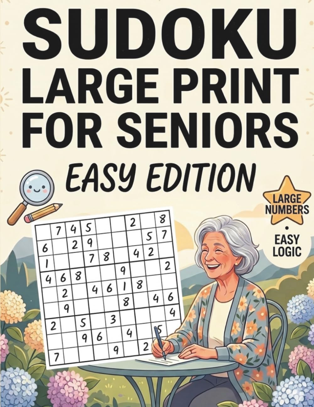 Sudoku Large Print for Seniors: Easy Edition: 100 Relaxing Brain Games to Improve Memory and Focus, Extra Large Print Puzzle Book with Simple Logic and Solutions