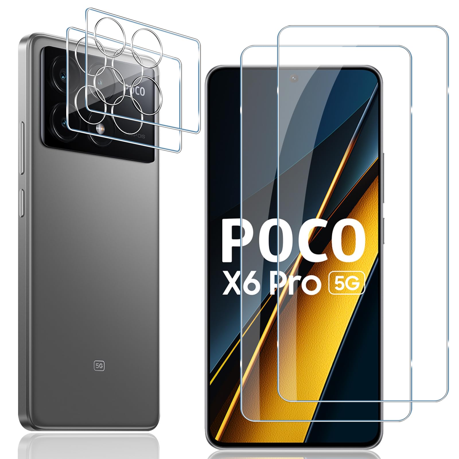 Vetro Temperato Per Xiaomi Poco X6 5G E X6 Pro - 3 Pezzi, Anti-Graffio 9H, Trasparente, Facile Applicazione - Foto 6