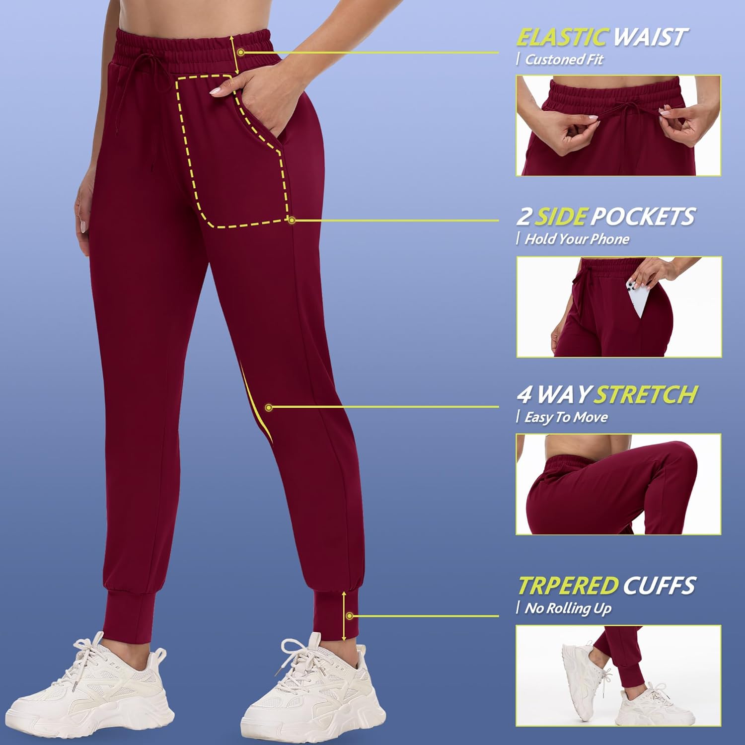 CAMPSNAIL Women's Versatile Jogger Set: Lightweight Sweatpants with Pockets for Active & Relaxed Days