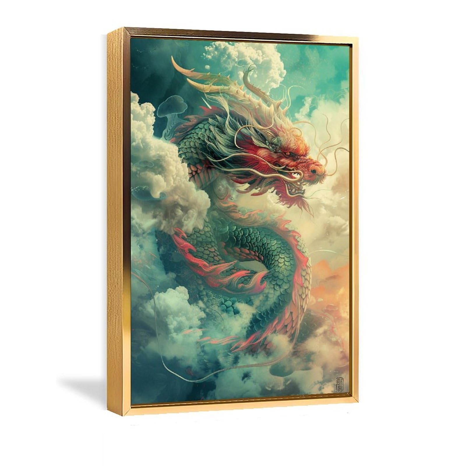 Amazon.co.jp: 絵画 巨大な龍は雲を駆け上がり、霧に乗ってインテリア