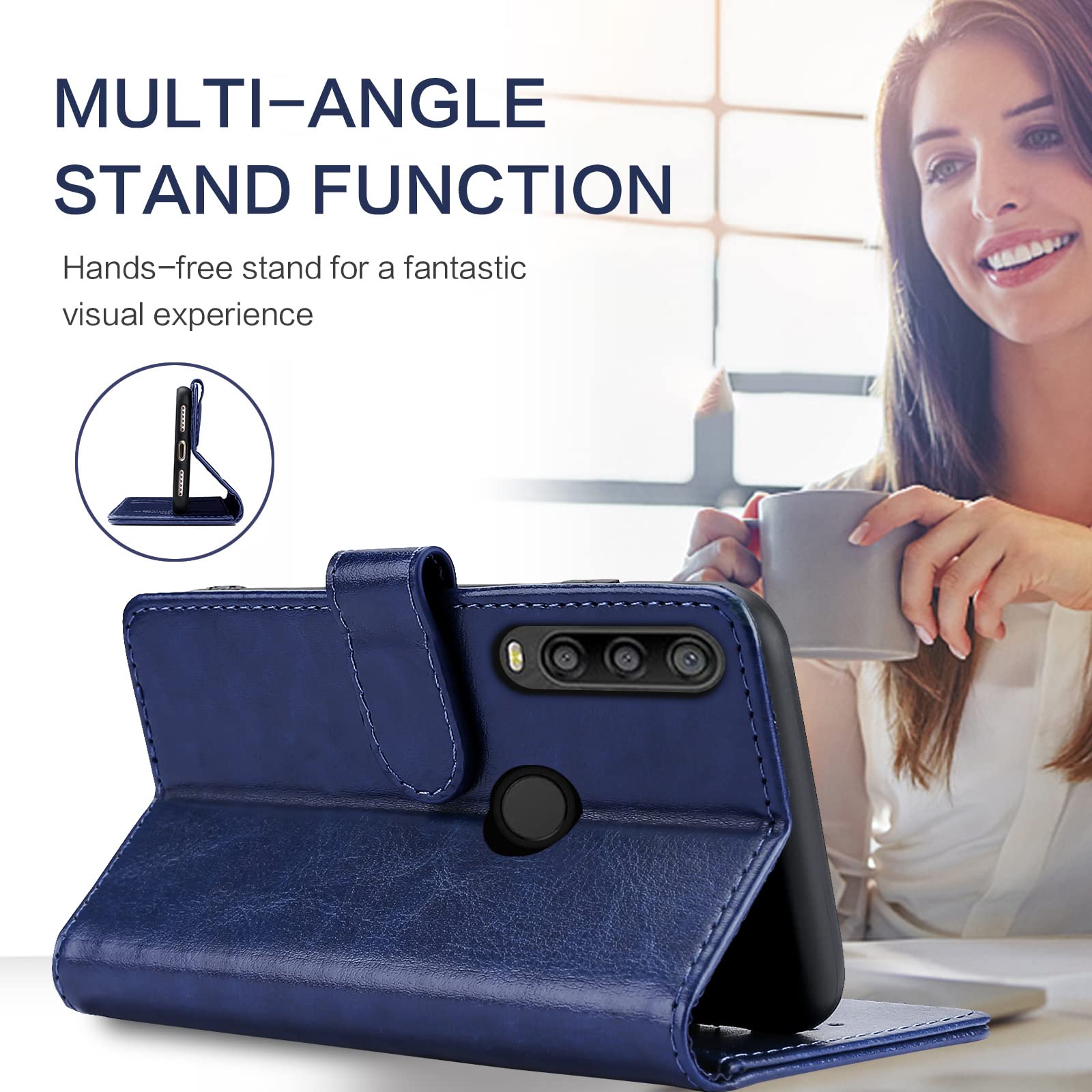 HualuBro Cover A Libro In PU Pelle Per Alcatel 1SE 2020 – Custodia Portafoglio Con Slot Carte, Tasca E Funzione Stand (Rosso)