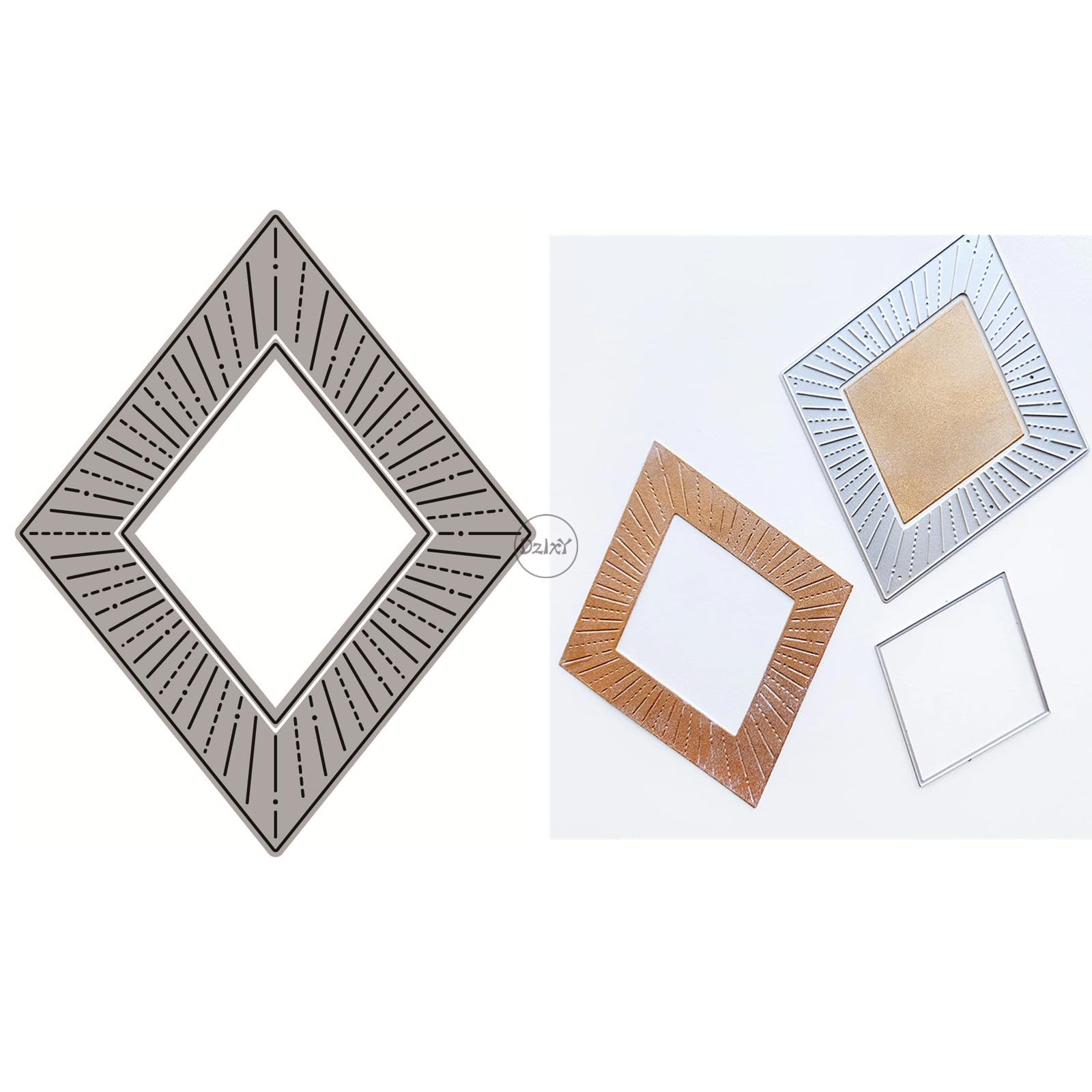 DzIxY Diamond Dotted Border Metal Cutting Dies for Card Making Kit Embossing Paper Die Cuts Set Scrapbook Stencils Supplies Machine Templates