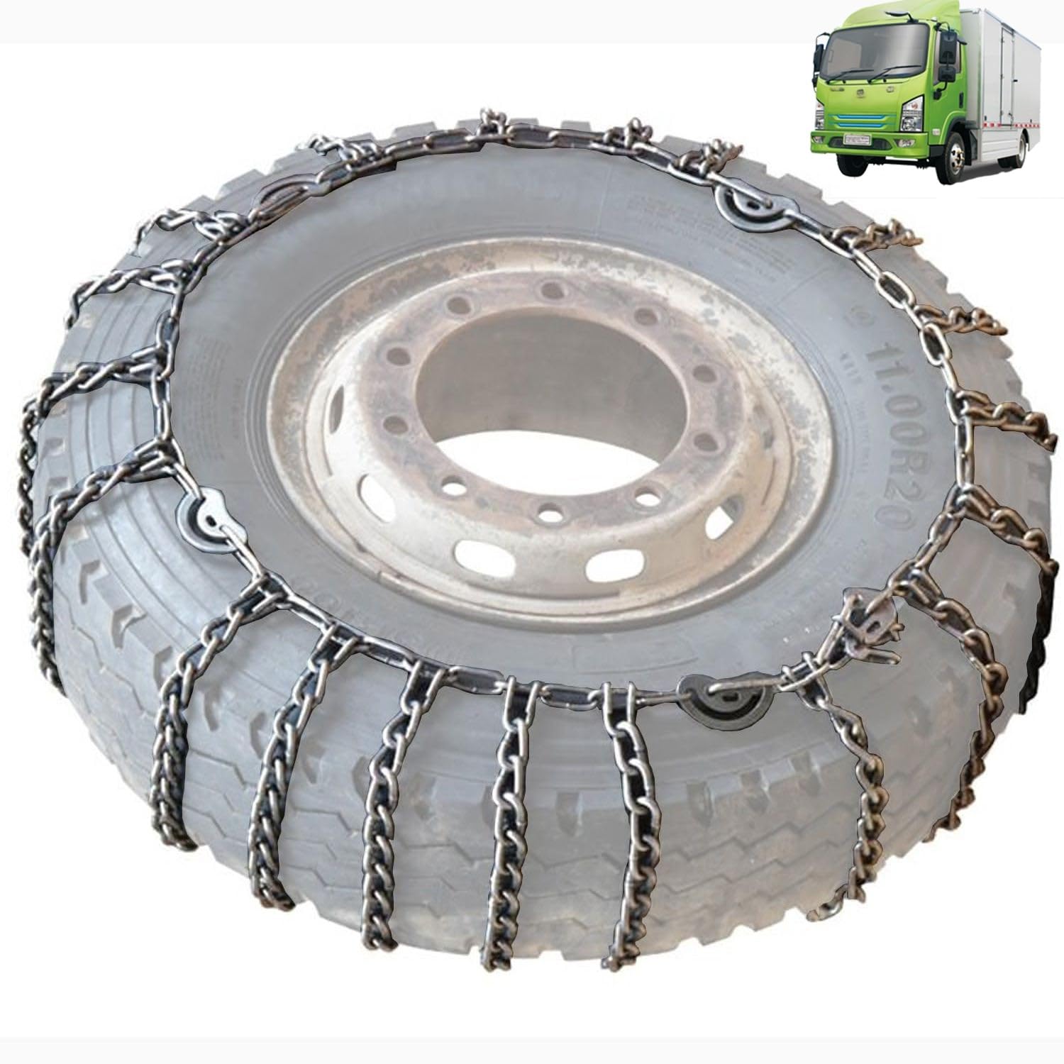 Tire Traction-2pcs Snow Chains for Semi Trucks Snow Chains for Tires Universal Metal Tire Chains for SUV Trucks Pickup Trucks Semi Trucks Van Trucks ATV Light Truck Heavy goods vehicles 7.00-16