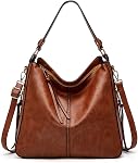 Large Hobo Crossbody Bag for Women, Vegan PU Leather Shoulder Purse with Multi Pockets, Adjustable Strap, Vintage Style