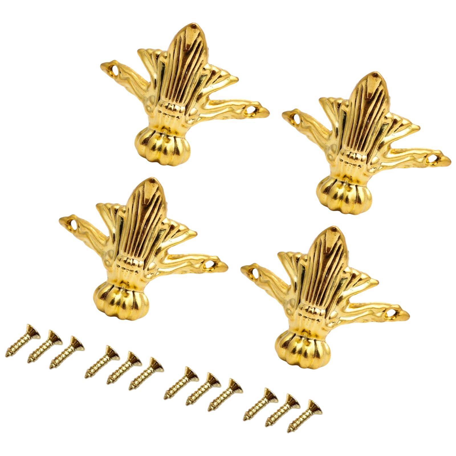 Pangboer D Box Repair Corner Feet Zinc Alloy Hardware 4 Piece Set With Screws For Wooden Boxes An Jewelry Box Corner Ecorative Feet Hardware Jewelry Wooden Repair Zinc Alloy Legs Restoration Screw