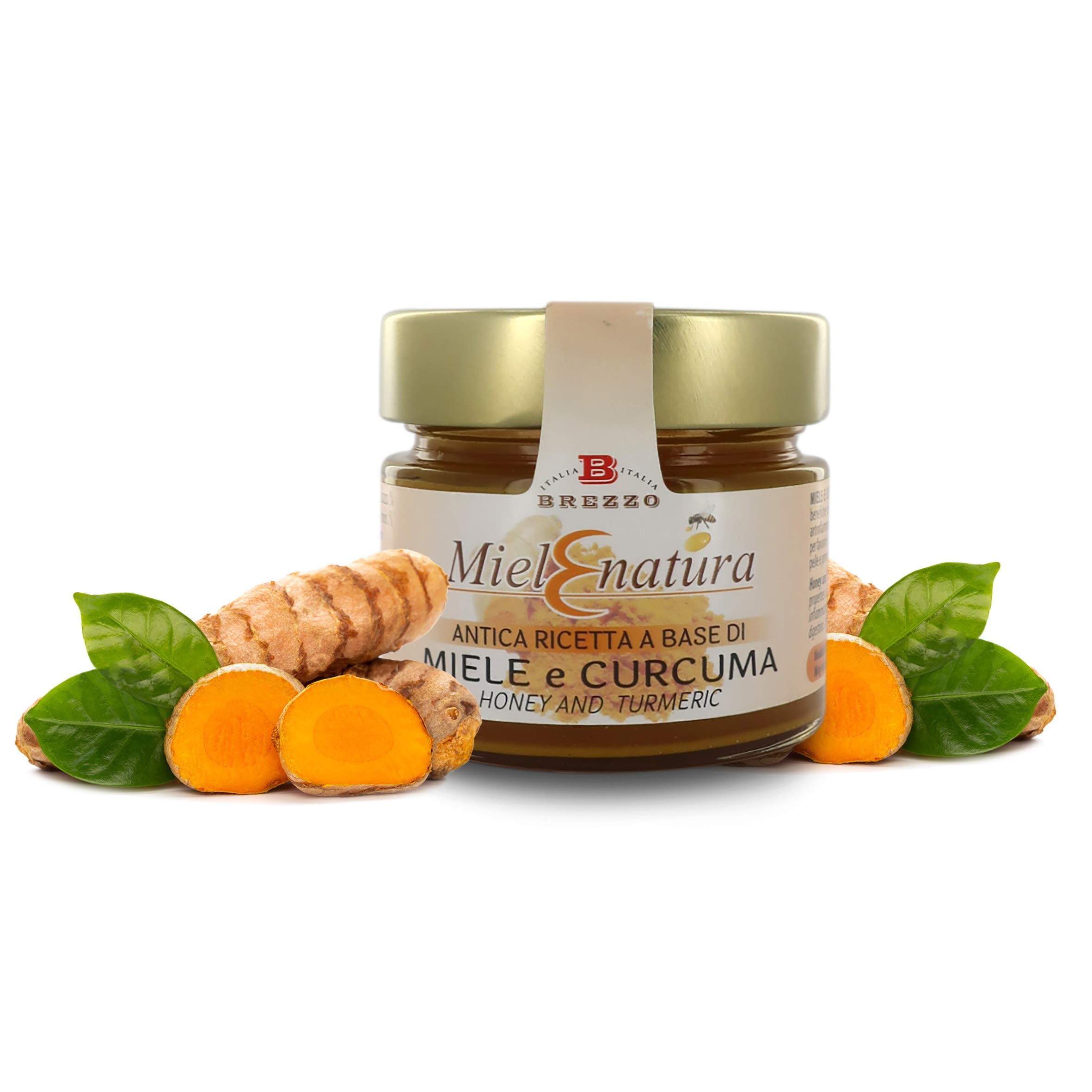 Brezzo Natural Food Supplement Made with Honey and Turmeric, MielEnatura, 200-Gram Jar (Pack of 2 Pieces)