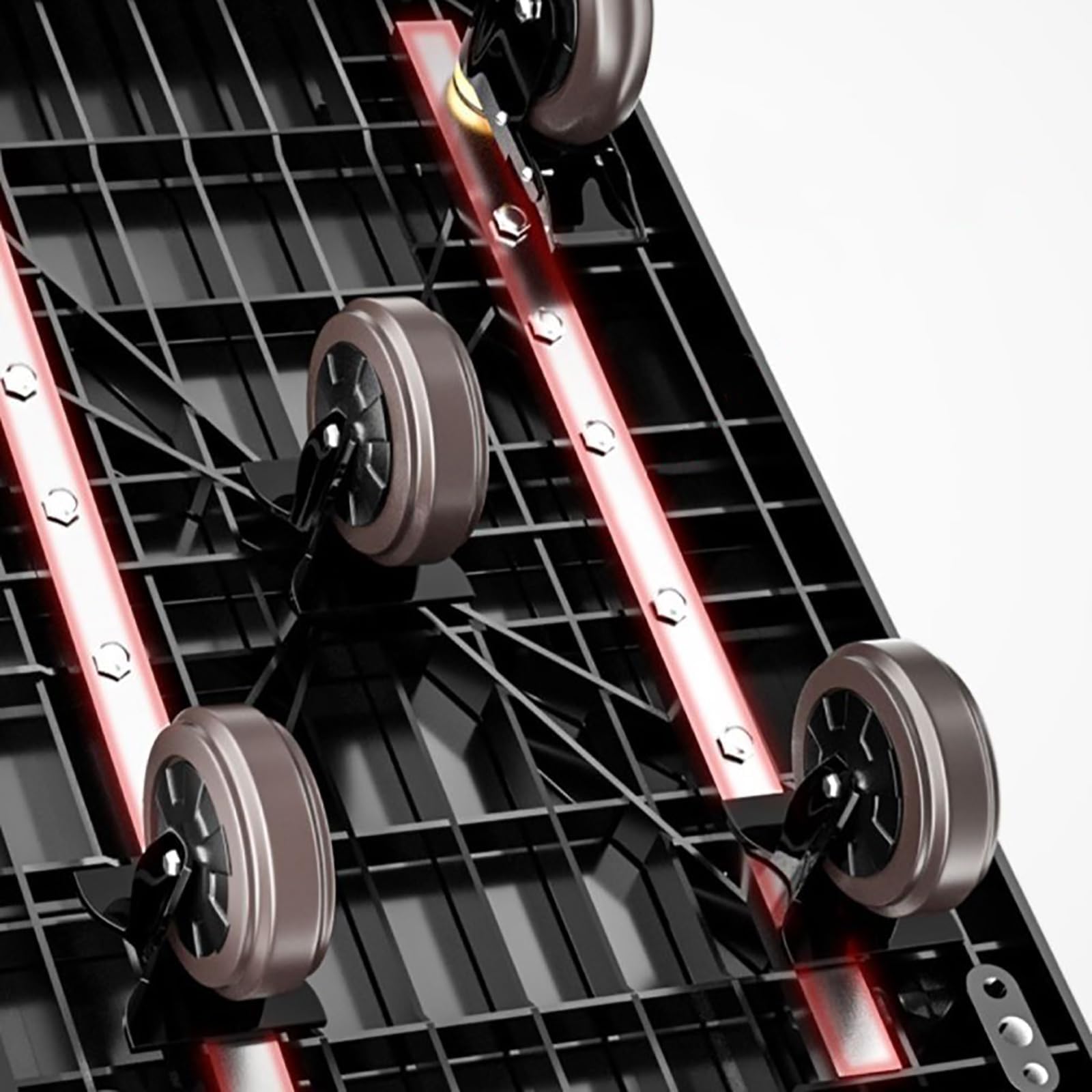 HeavyDu Carrello pieghevole industriale in metallo con ruote girevoli a 360° per un facile carico e consegna, 72,7,6 x 121,9 cm, perfetto per il trasporto di carichi pesanti