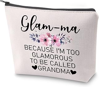 ZJXHPO Glam-ma Cosmetic Bag Gift Glam-ma Definition Makeup Bag with Zipper Best Grandma Ever Gift New Grandma Gift (C-Glam-ma)