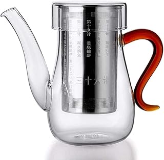 Théière en fonte Théière haute température résistante à thé en verre résistant à la température, théières en verre avec infuseur, filtres à thé pour teut à feuilles en vrac micro-ondes micro-ondes et