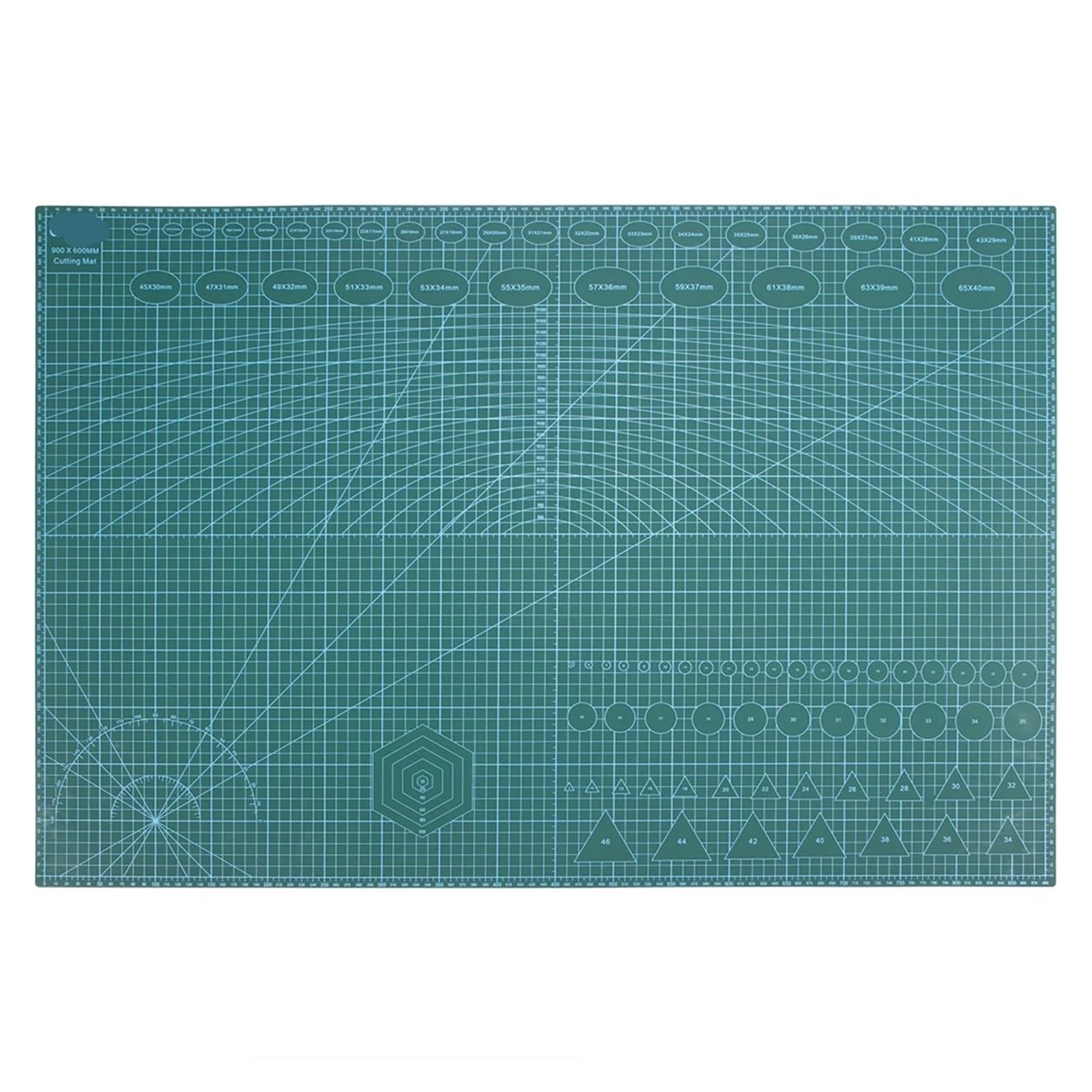 Schneidematte Selbstheilend 1 Stück 23,62 x 35,43 Zoll grüne PVC-Schneidematte-A1 Schneideplattenbrett for DIY-Nähen, Lederhandwerk und andere Papierarbeiten
