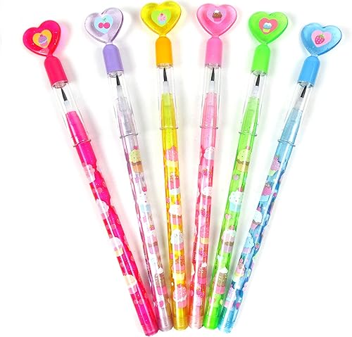 Miniatura 3 de TINYMILLS 24 lápices de cupcakes Happy Birthday Lápices multipunto apilables con borrador para regalos de fiesta, bolsas de regalos