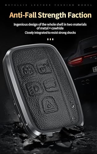 Miniatura 7 de SANRILY 1 funda para llave Range Rover de cuero de protección completa para Land rover Discovery Sport LR4 Jaguar llavero sin llave, color marrón,