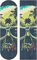 Vista 1 de Cinta de agarre para patineta, diseño de palmeras y calaveras aterradoras, cinta de agarre impermeable, cinta adhesiva de papel de lija