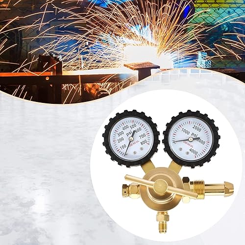 Miniatura 7 de KLLsmDesign Regulador de helio de nitrógeno 0-800PSI Presión de entrega CGA580 Entrada, conexión de salida de 14 de pulgada macho, cuerpo de latón