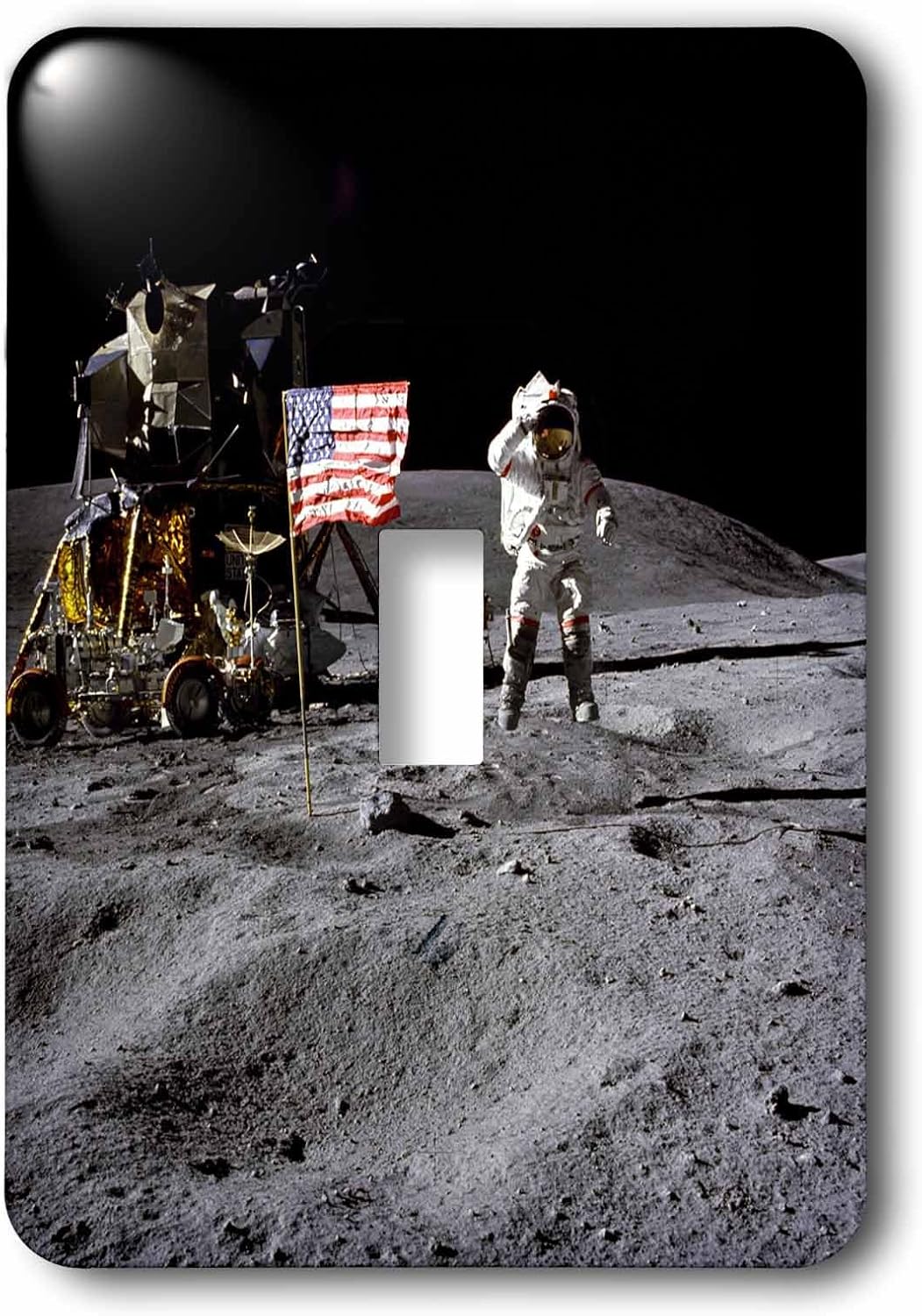 3dRose lsp_76861_1 Astronauts and Rockets Apollo 16 Lunar Landing Single Toggle Switch