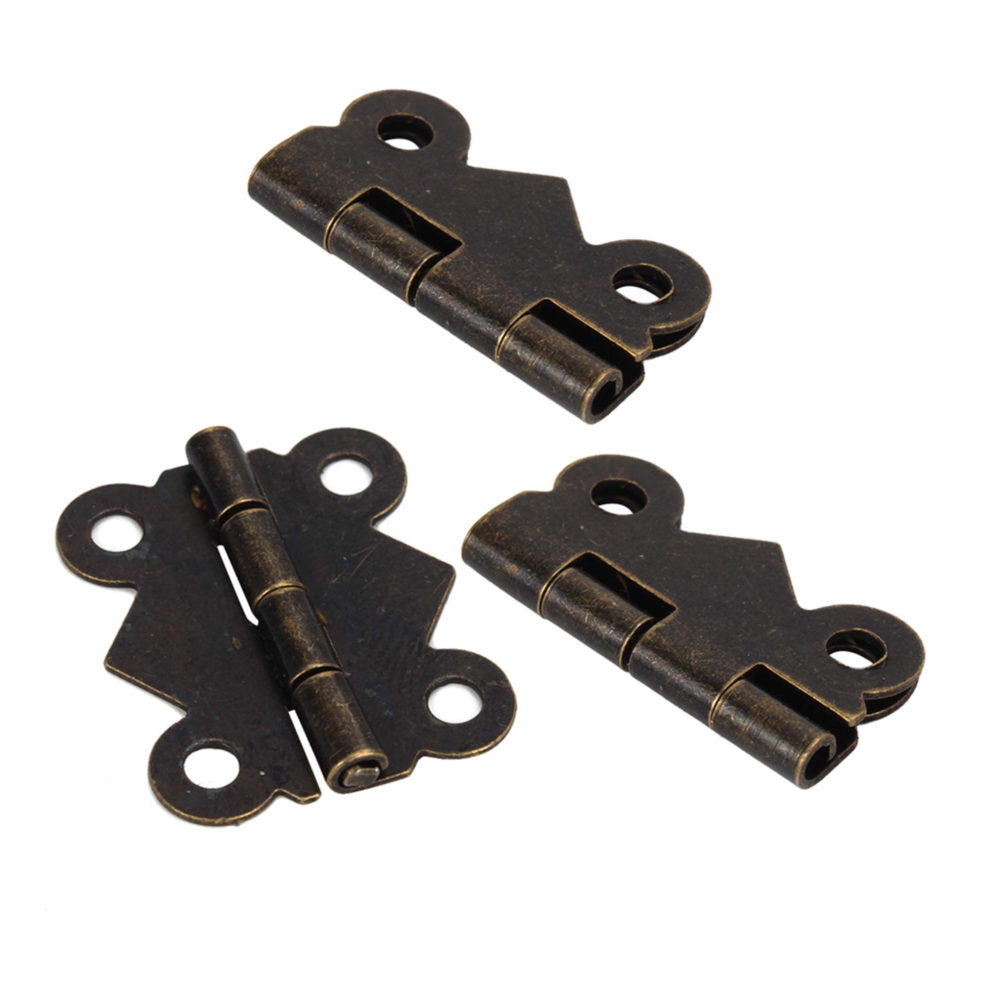 BQLZR Antique Decorative Hinges Decorative Mini Hinges S Size for Cabinet Box Pack of 20, Bronze, 0.79x0.68inch - Image 2