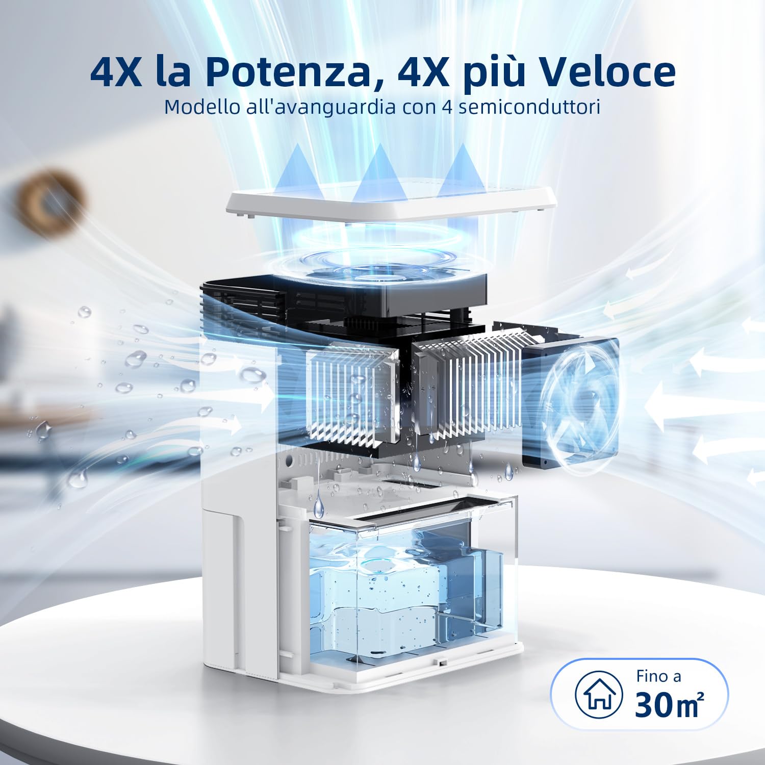 Deumidificatore, 3000ML Deumidificatore Casa, Sbrinamento Automatico, 3 Modalità, Modalità Notte, Silenzioso 33dB, Timer 24h, Display Intelligente Umidità, Portatile, Camera da Letto, Bagno