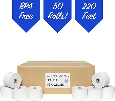 50 Rolls - 44mm x 220' Thermal Paper (Sharp XE-A401)
