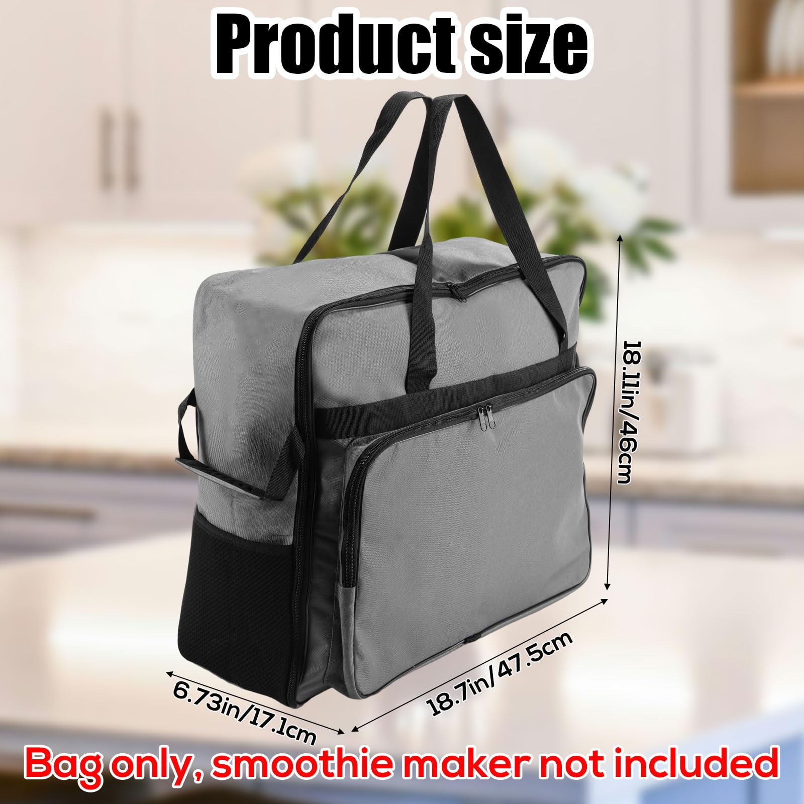 Lyreh Bolsa Máquina Slushi para Ninja SLUSHI FS301, Cubierta Máquina Granizado de Tela Oxford Impermeable Portátil Exteriores con Apertura Frontal Diseño Solo Bolsa(Gris)