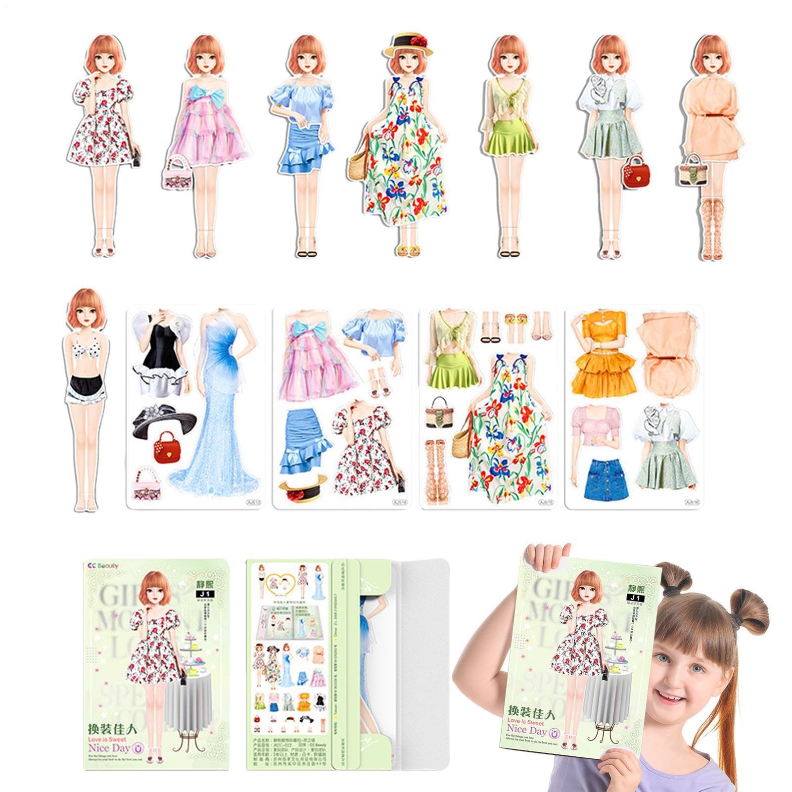 Magnetic Dress Up - Portable Princess Paper Doll, Magnetic Pretend Play Set | Paper Cardboard Material 150g Creative Fashion Outfit Puzzle Toy For Birthday Children