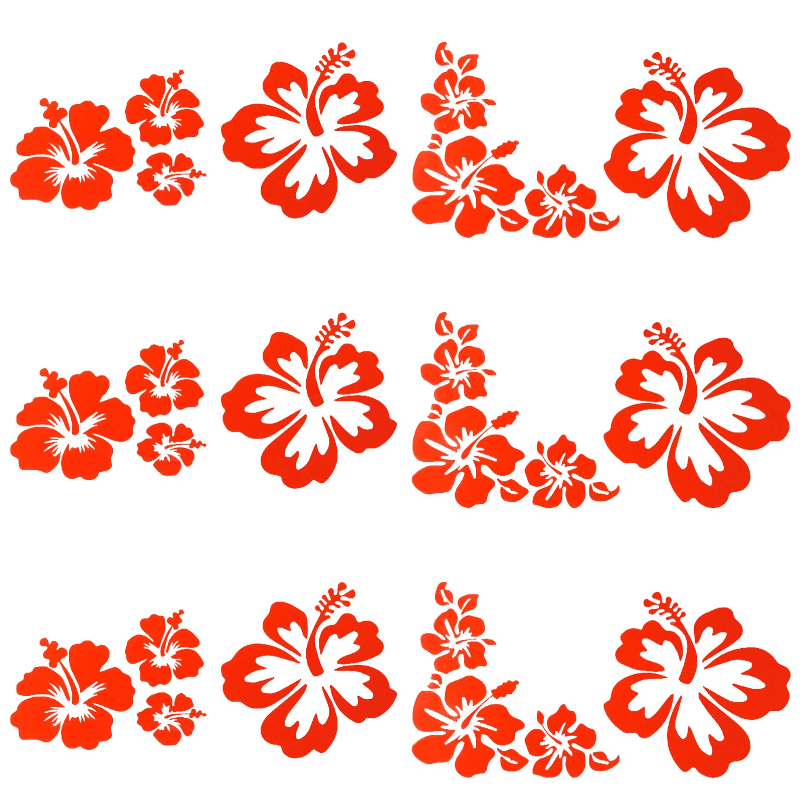 GORGECRAFT 4 hoja de Pegatinas para Coche con Flores de Hibisco Tamaño Grande 6 unidades de Flores Hawaianas Protección Solar Autoadhesivas Accesorios para Coche Decoración Exterior Automotriz(Blanco) — view 8