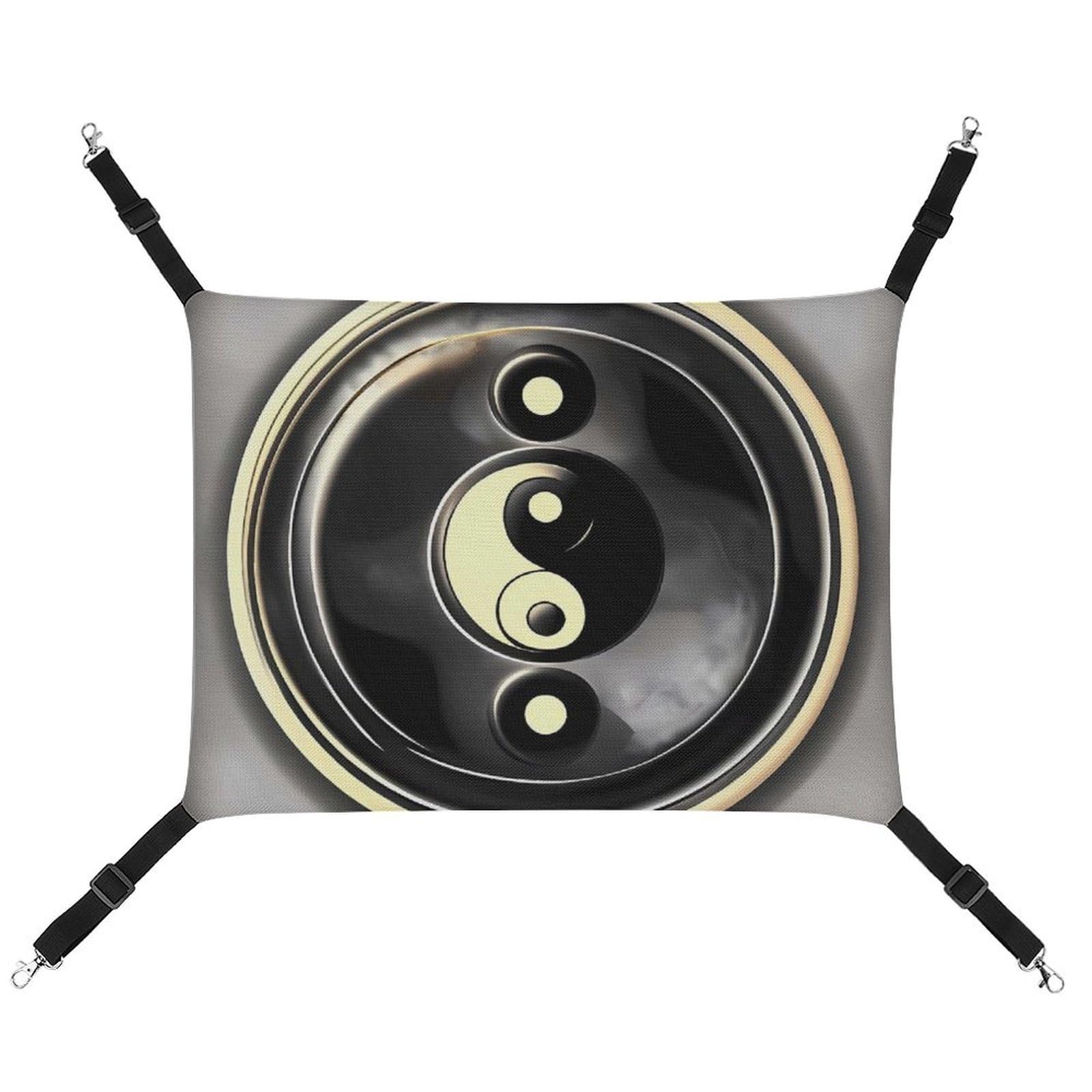 Hamac pour chat suspendu Yin Yang pour des siestes apaisantes au soleil