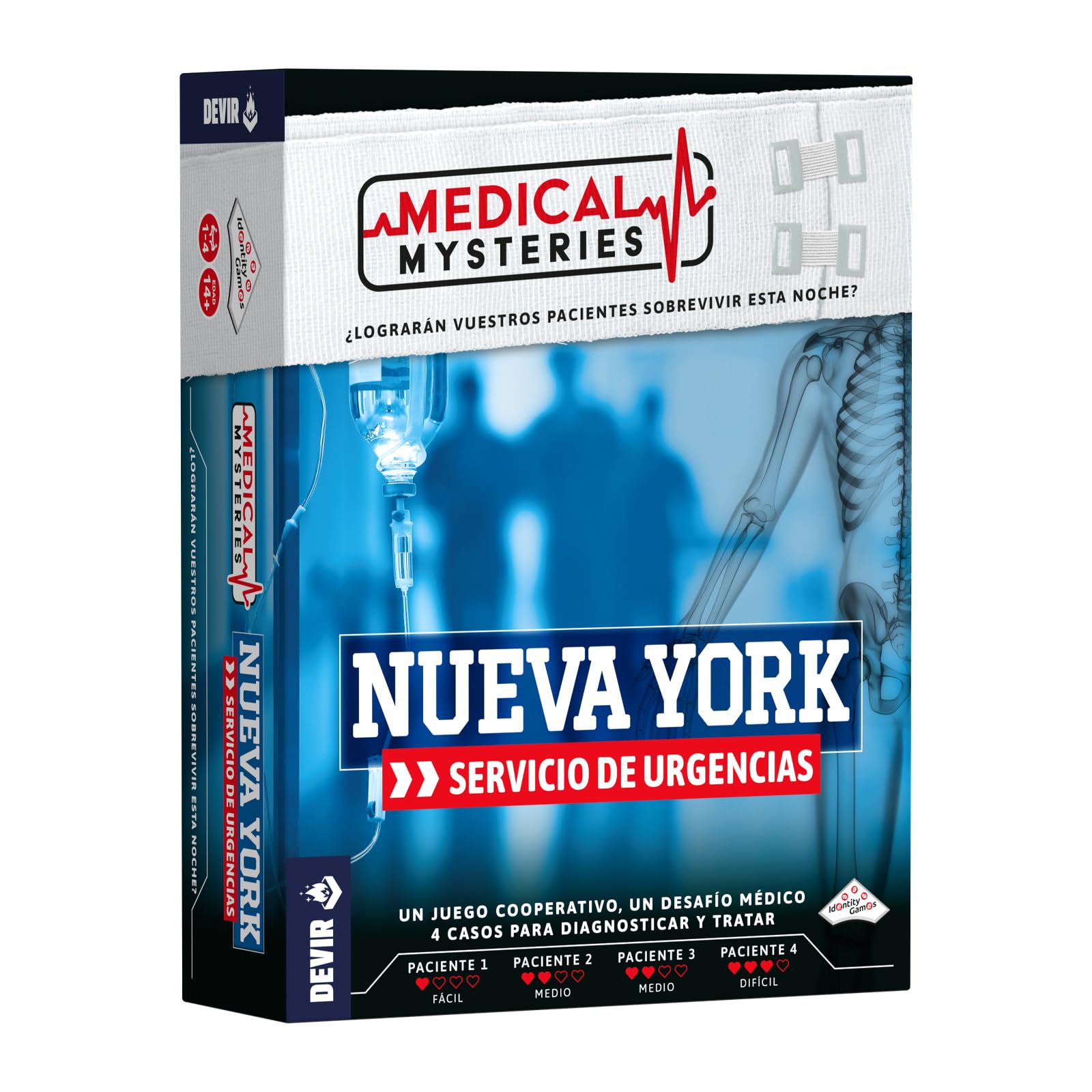 Devir - Medical Mysteries New York, Juego de Mesa de Medicina, Juego de Investigación Cooperativo y de Deducción, Scape Room (BGMMNSP)