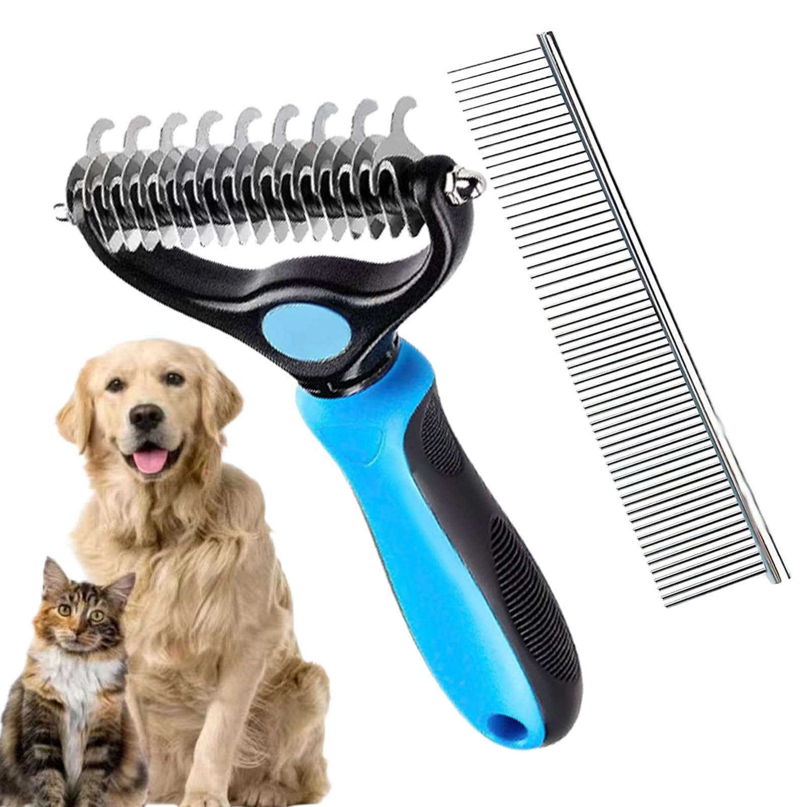 Dog Knot Remover Comb Double-Sided Dense-Toothed Straight Steel Comb