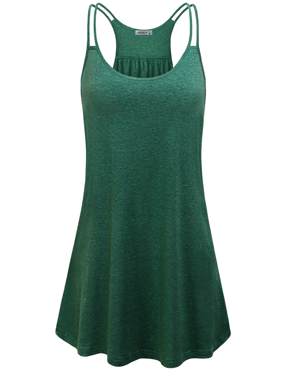 MOQIVGI Womens Scoop Neck Spaghetti Strap Casual Tank Dress with Pockets