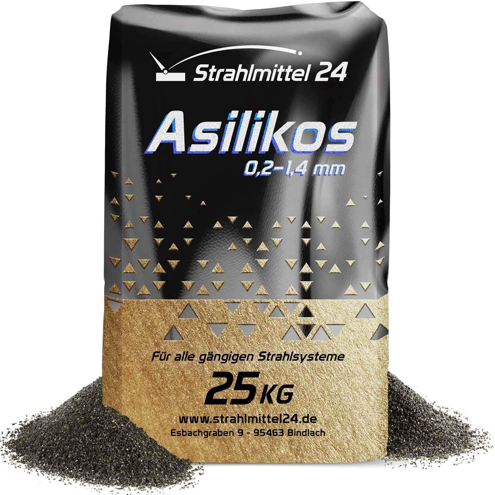 25 KG STRAHLMITTEL ASILIKOS STRAHLSAND STRAHLMITTEL DEUTSCHER HERSTELLER 0,2-1,4 MM