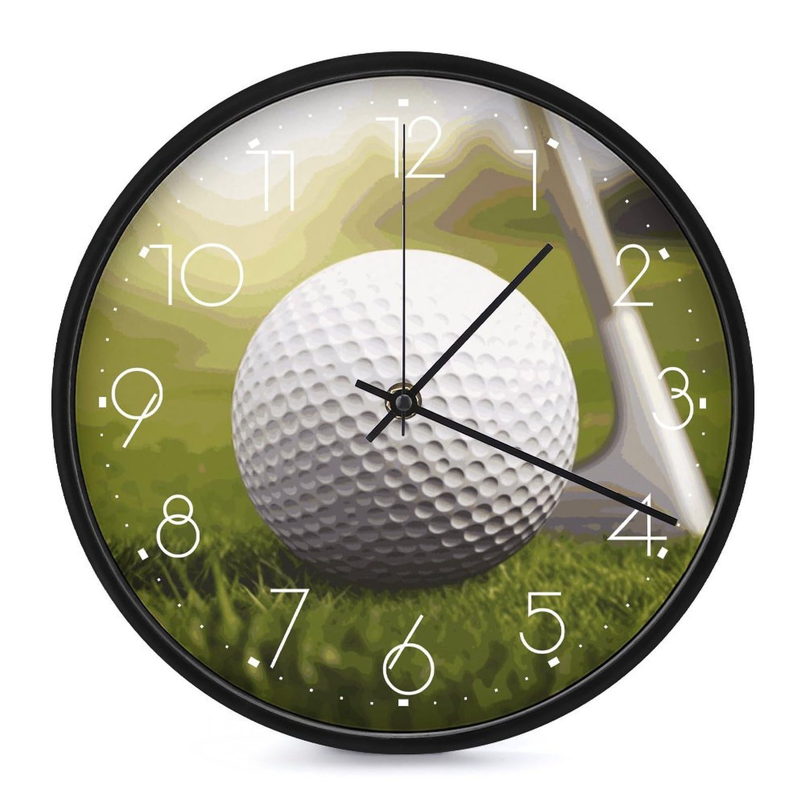Horloge murale silencieuse golf ronde pour stopper les bruits de tic-tac la nuit