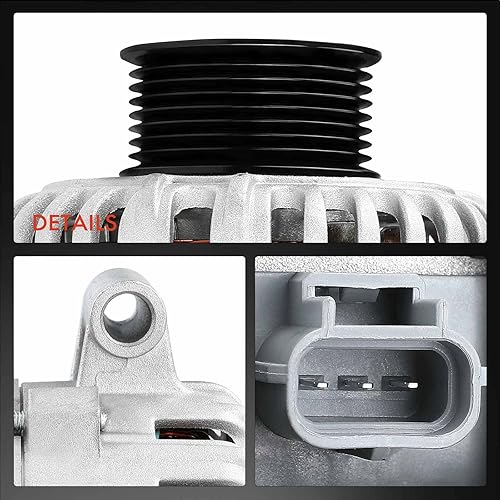 Miniatura 7 de A-Premium Alternador compatible con Ford F250 F350 F450 F550 Super Duty 1999-2001 7.3L, Excursion 2000-2001 7.3L, 110Amp 12V CW 8-Groove Polea,