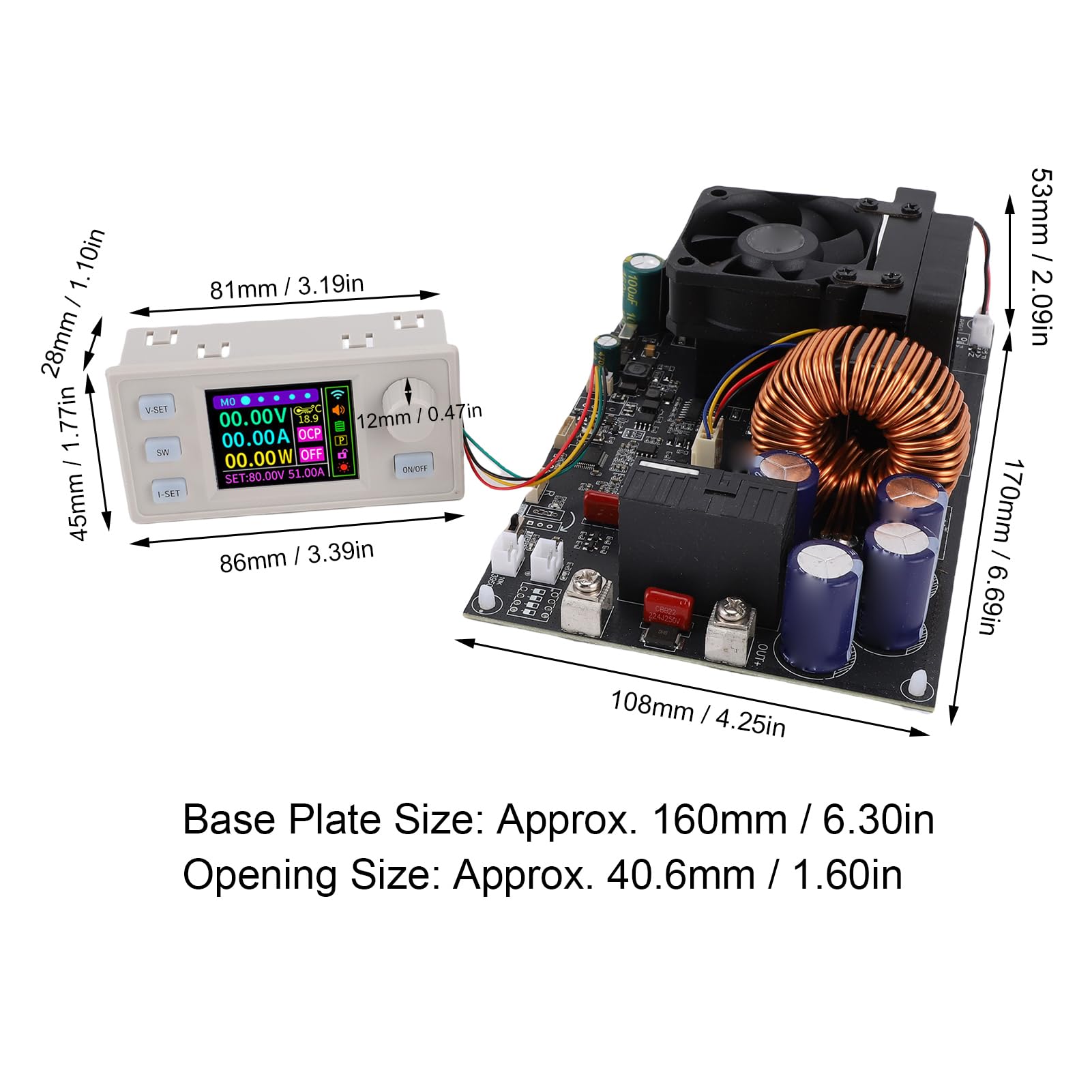 Regulowany Regulator Napięcia 0-80 V 0-50 A 4000 W z Wyświetlaczem Cyfrowym, Materiałem ABS. Precyzyjny Zasilacz Prądu Stałego do Testowania Sterowników LED i Sprzętu Laboratoryjnego