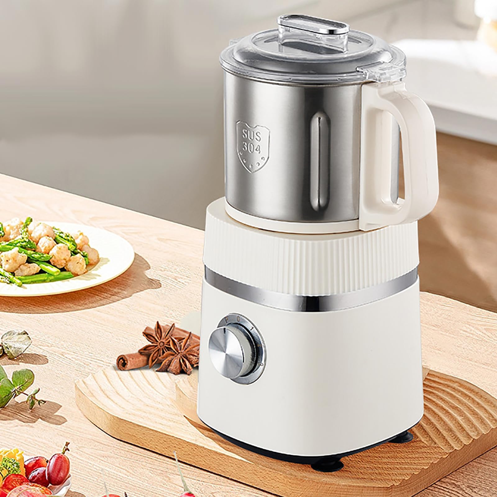 MRKU Electric Grain Grinder with Adjustable Settings for Herbs,Grains,and Spices