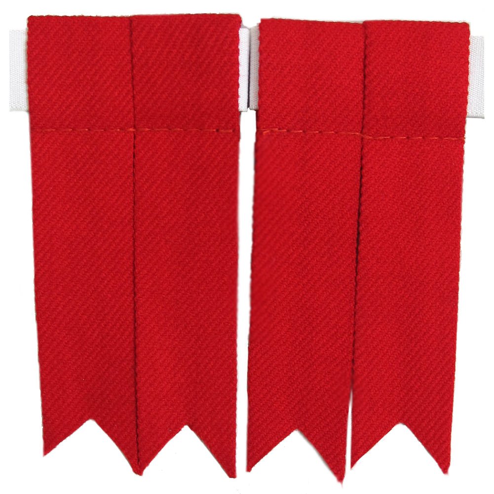 Tartanista Mens Plain Red Pointed Kilt Flashes