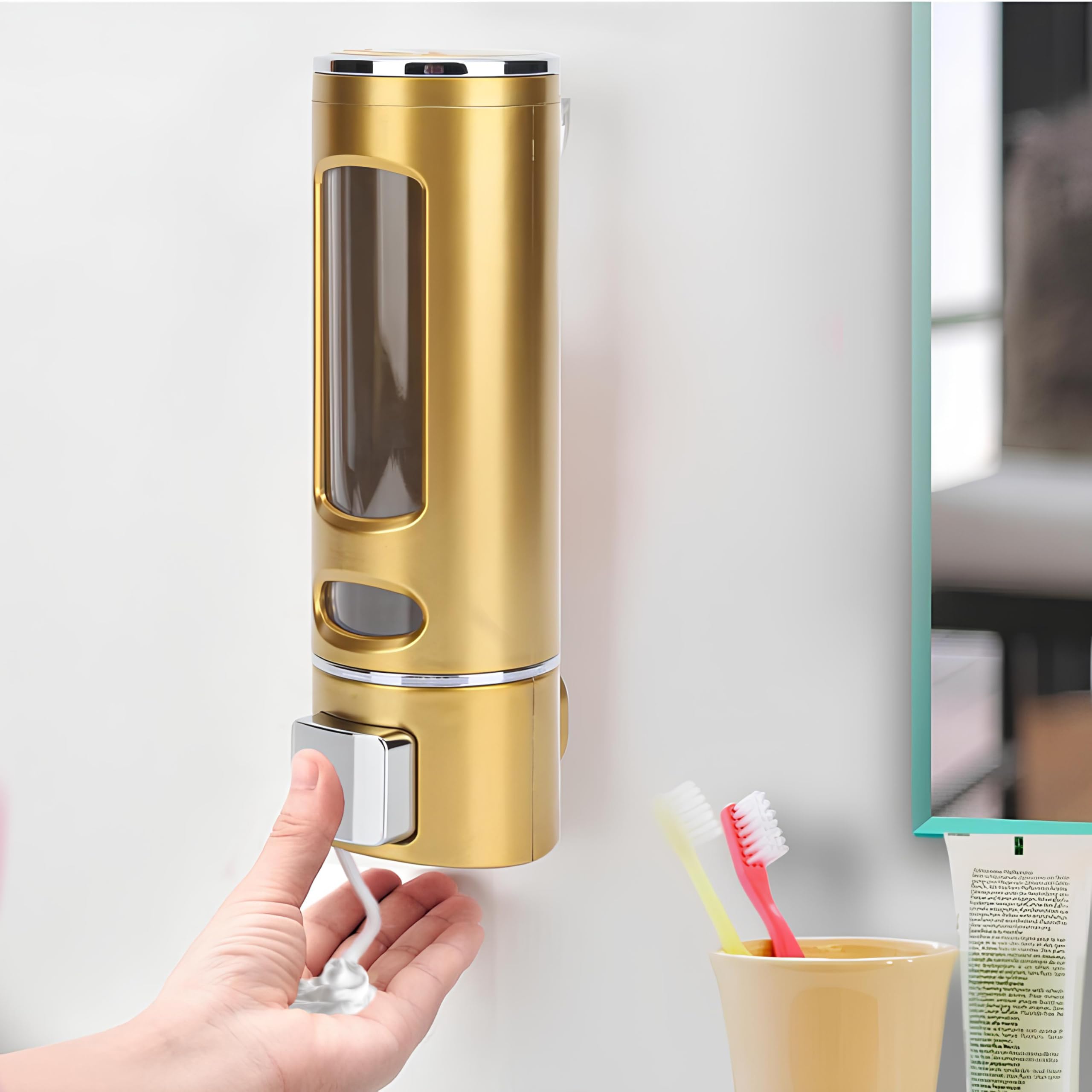 Zureni Liquid Soap Dispenser Refillable Multipurpose Bathroom Accessories Hand & Dishwasher Sanitizer Lotion Pump Bottle for Home Kitchen Wash Basin (Golden, Pack of 1) (B0D62PYSKR) Amazon Price History, Amazon Price Tracker