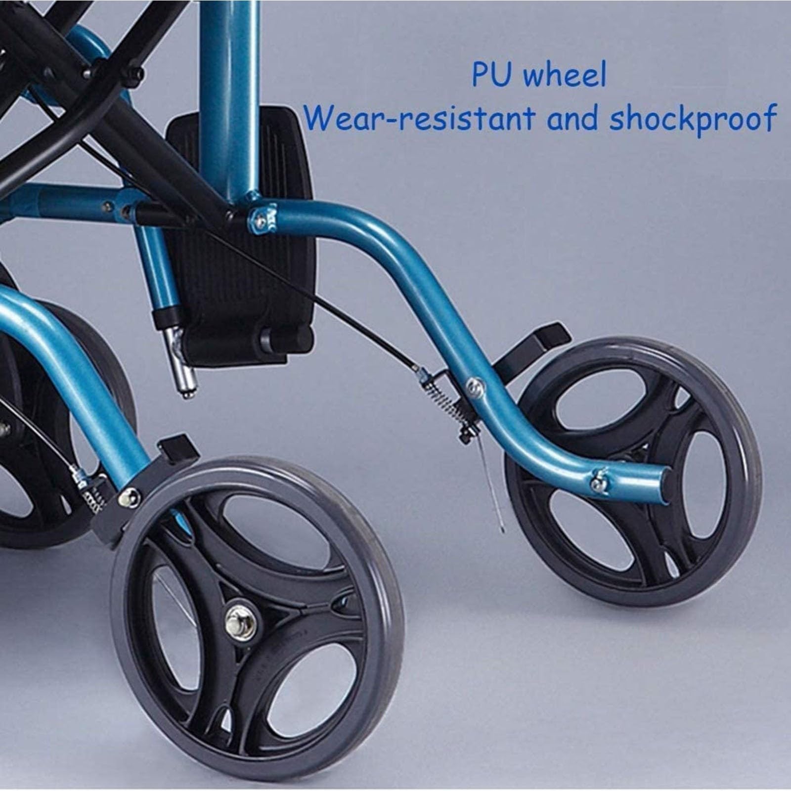 Andador para Ancianos, Andador Plegable con Asiento, Andador con Frenos por Presión, Aluminio, Ligero, con Asiento Y 4 Ruedas Materiales De Primera Calidad Peso Máximo Soportado 300 LB