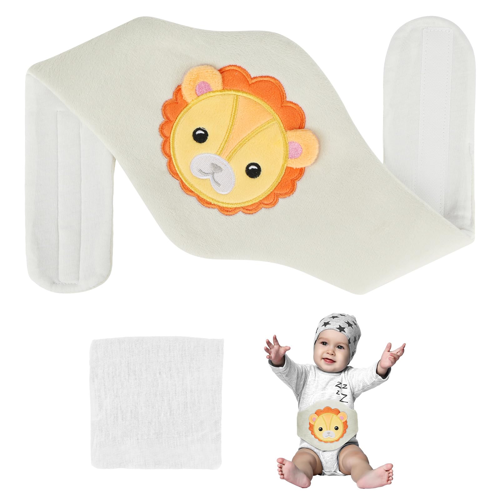 Vicloon Colic Relief for Babies Belt, Clay Particles Heated Tummy Wrap, Reusable Thermal Belt for Upset Stomach in 0-3 Years Babies and Toddlers