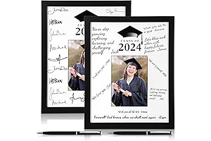 2 Pcs Class Of 2024 Graduation Guest Book Graduation Signature Picture Frames...