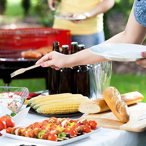 Miniatura 5 de MATANA Juego de 200 cubiertos de madera desechables 100% naturales (50 tenedores, 50 cuchillos, 50 cucharas, 50 cucharas de postre) cubiertos