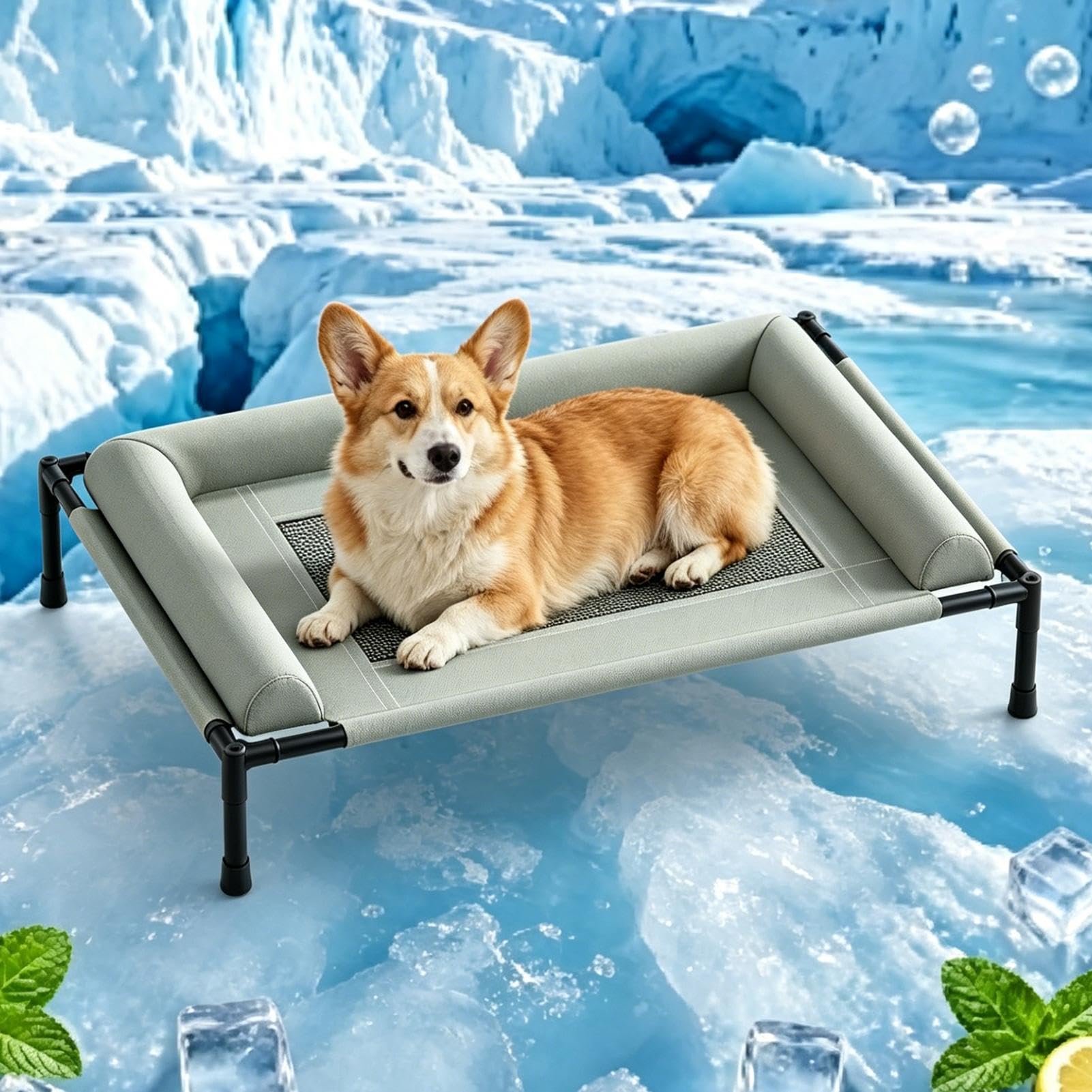 Cama de Acampada para Perros Alfombra Plegable Antivibración Transpirable | Cama Exterior para Mascotas Exterior, Porche, Suelo, Patio Trasero, Playa, Patio e Interior
