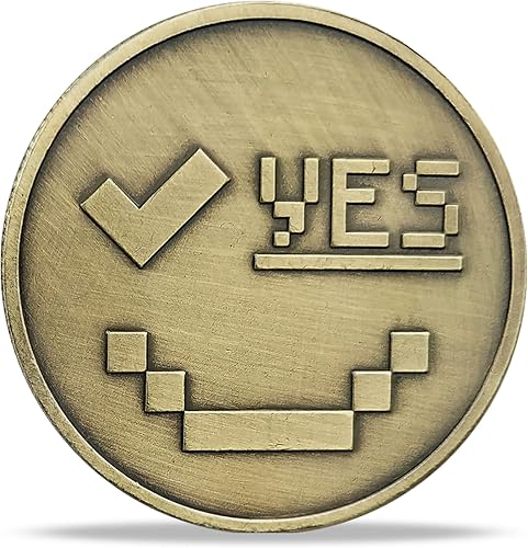 2 piezas de moneda Yes No Challenge para tomar decisiones, medallón de moneda, regalo de recuerdo para juego de fiesta, adivinación, cara sonriente