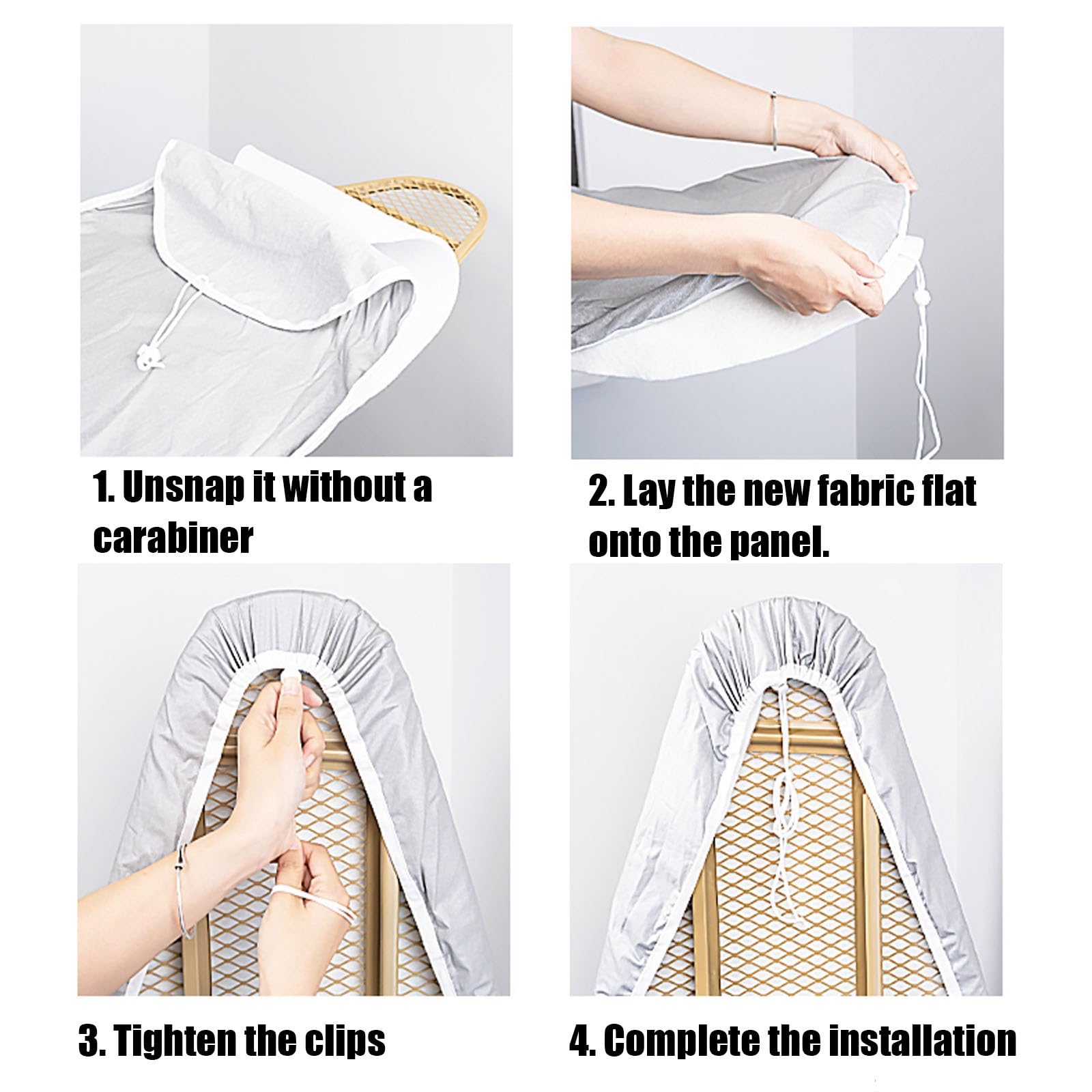 Funda para tabla de planchar resistente de 128 x 40 cm, funda acolchada de repuesto con cordón, se adapta a la mayoría de mesas de planchar, diseño de flor de ciruelo para una mayor durabilidad y