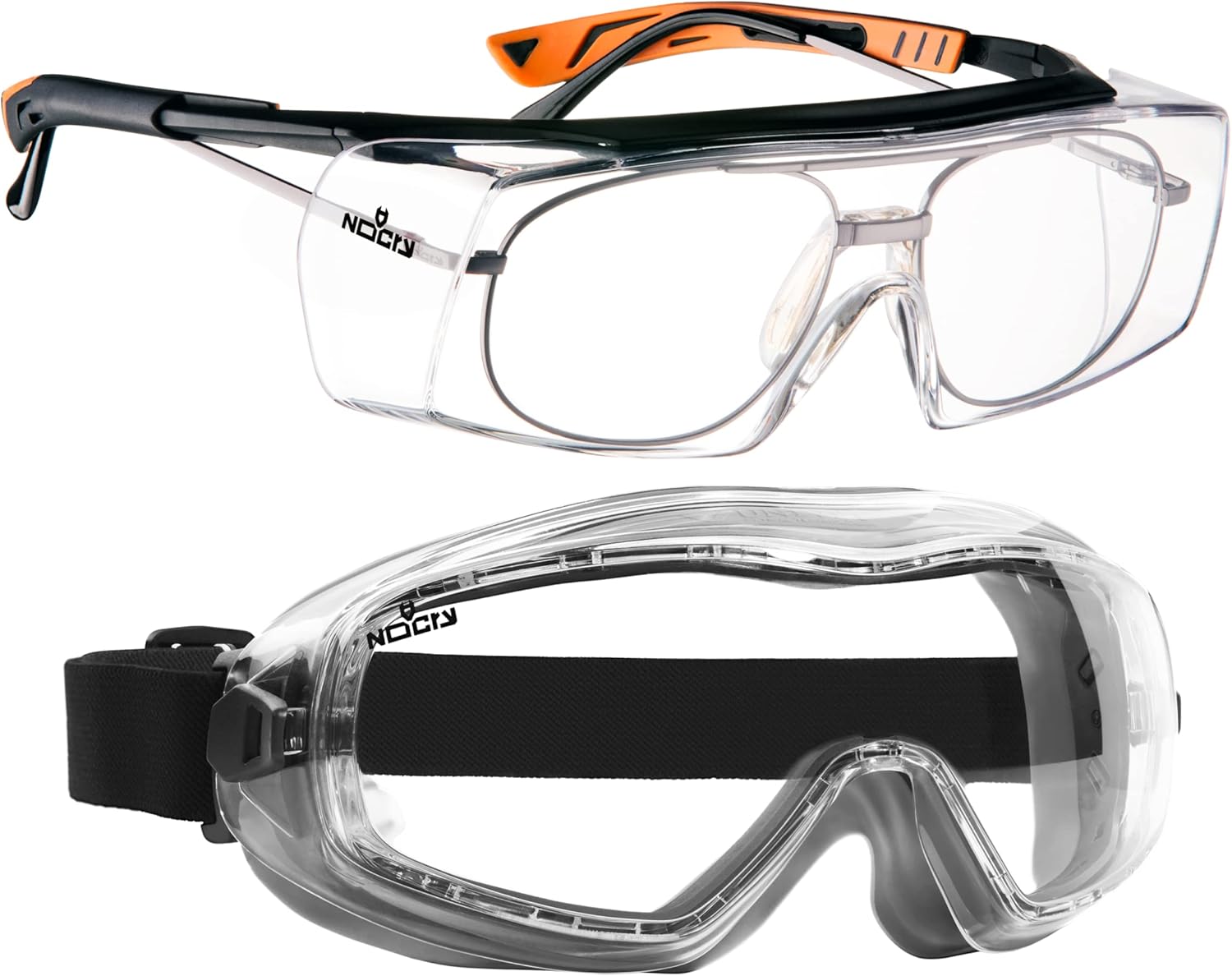NoCry Anti Fog Safety Glasses with Adjustable Arms, Clear, Unisex