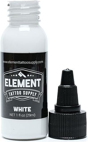Element Tattoo Supply - Tinta de tatuaje blanca para tatuajes - Tatuajes de color brillante - Sólido - Permanente - 2 oz - Botella 2